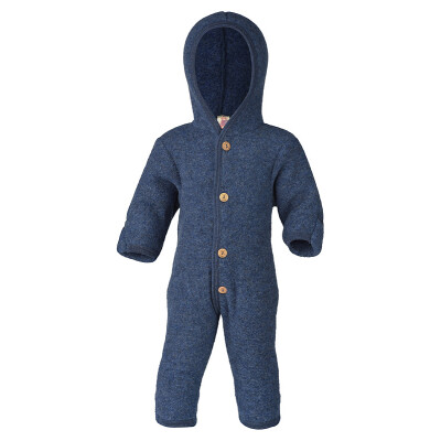 Winteroverall "Engels blau-meliertes Kuschel-Schaf", Fleece, 100% Wolle (Schurwoll-Fleece aus kbT-Schurwolle)