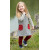 Engels Trägerkleid "grau-melange/marine mit roten Taschen" Wollfrottee, 100% Schurwolle (kbT)