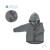 Wollwalk-Jacke "grau mit Reißverschuss", 100% Schurwolle, Kapuzenfutter: 100% Baumwolle (kbA) 110/116
