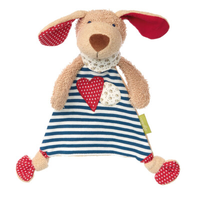 Schnullertuch "sigidkid Hund Herzchen-Green mit Halstuch" = Schnuffeltuch