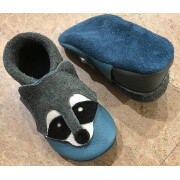 Pantolinos°° "Waschbär" Krabbel- und Lauflernpuschen, Naturleder: pflanzlich gegerbt 21/22