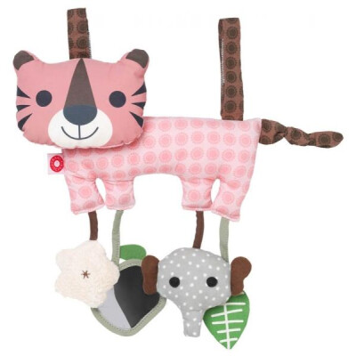 Anhänger/Sinnesspielzeug - statt 48,99 - °° "Tiger Hasse", rosa, ca. 25cm hoch - mit Klettverschluss
