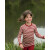 WollShirt "geringelt rot-melange - in Kindergrößen ab Gr. 116", 100%  Schurwolle (kbT) 128