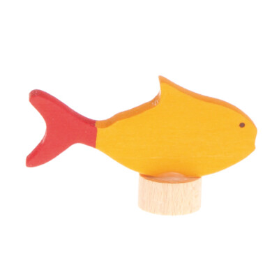 Geburtstagsstecker Fisch, Holz, Steckfigur für Geburtstagskranz oder Jahreszeitentisch