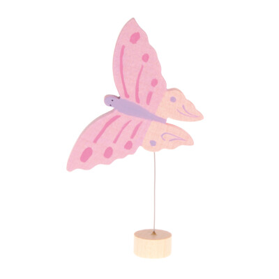 Geburtstagsstecker rosa Schmetterling, Holz, Steckfigur für Geburtstagskranz oder Jahreszeitentisch