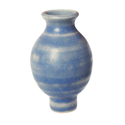 Geburtstagsstecker "blaue Vase", handgetöpfert, blau, Steckvase für Geburtstagskranz oder Jahreszeitentisch