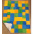 tinebas "Patchworkdecke blau-grün-orange-gelb" - die handgearbeitete Patchworkdecke im Maß 70x90cm², 100% Baumwolle (kbA)