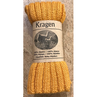Babyhüftwärmer "Kragen" bzw. Schalkragen für Kinder, 100% Wolle (Baby-Alpaka), 25cm hoch maisgelb