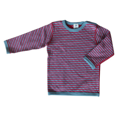 Shirt "Welle + Rauten Isfahan: persischrot und taubenblau", 100% Baumwolle (kbA) 50/56