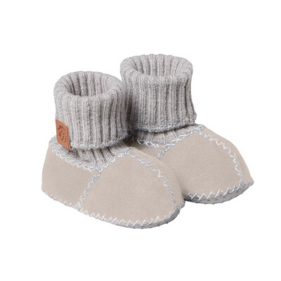 Fellschuhe "natur" - Obermaterial und Futter: Leder, Bündchen: Baumwolle, mit rutschfester NoppenSohle