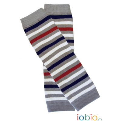 BabyStulpen "marine/natur/rot/grau iobio", 98% Baumwolle (kbA)/2% Elasthan, geringelt