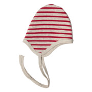 Wendemütze "Leelas Ziegelrot-gestreift" Baumwolle (kbA), mit beige-melange 62/68