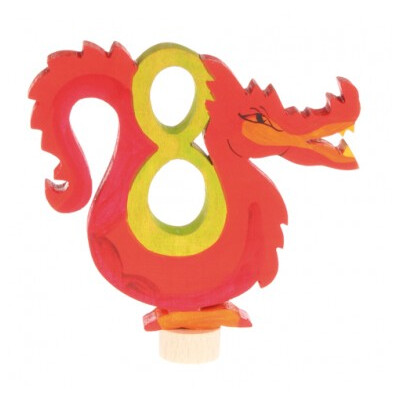 "Märchen-Zahl 8: Drache", Holz, Steckfigur