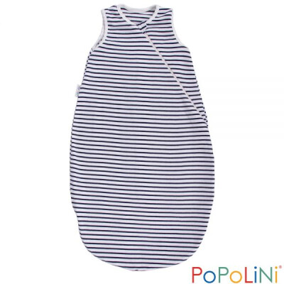 Sommer-BioSchlafsack "marine/natur: leicht + luftig", 100% Baumwolle (kbA), einlagig, seitlicher Reißverschluss 110cm