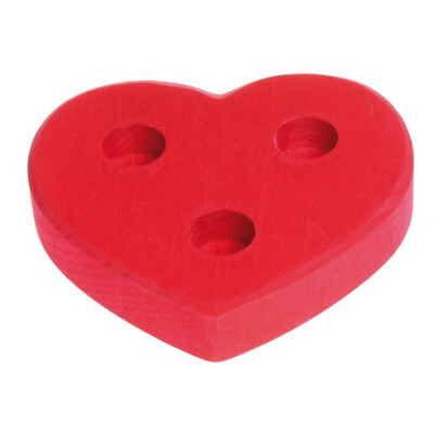 Grimms Herz "großes rotes Herz mit 3 Steckplätzen"- als Tischdeko - für Geburtstagsstecker, ca 11cm, (ohne Kerze, ohne Messinghalter, ohne Deko)