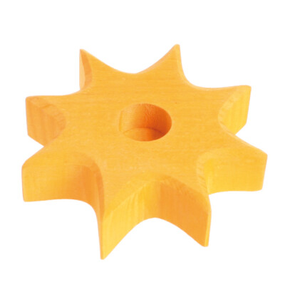Grimms "gelber Lebenslicht-Stern mit 1 Steckplatz"- als Tischdeko - für 1 Geburtstagsstecker, ca 8cm, (ohne Kerze, ohne Messinghalter, ohne Deko)
