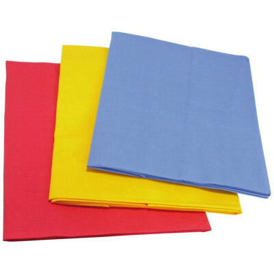 Spieltücher: 1x blau + 1x rot + 1x gelb, 100% Baumwolle, je 150x100cm²