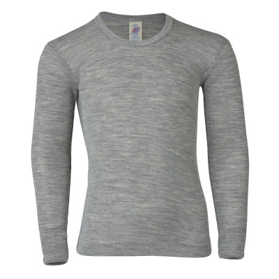 Kinder-Shirt "hellgrau-meliert", 70% Wolle (kbT)/30% Seide 92