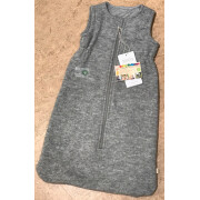 Walk-Schlafsack "grau", außen 100% Wolle (kbT), gewalkte Wolle, Futter: Baumwolle (kbA)
