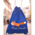 Turnbeutelrucksack mit schlauem Fuchs und Fräulein Prusselise Schriftzug, 100% Baumwolle, blau mit Fuchs