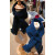 Schal "marine  80cm = tiefblau", Wollvlies aus 100% Wolle, Einsteckschal für Babys und Kleinkinder