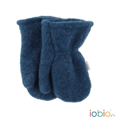Wollfleece-Fäustel "dunkel-jeans-blau ohne Daumen", 100% Wolle (kbT) ca. 0-6 Monate