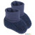Wollwalk-Baby-Schuh "dunkelblau mit hohen Schaft - umschlagbar", Walk: 100% Wolle (kbT), Schaft: 96% Baumwolle (kbA)/4% Elasthan ca. 0-6 Monate