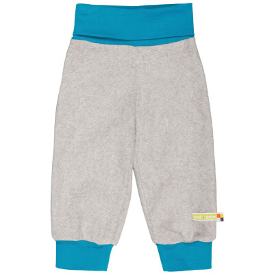 Hose "grauer Baumwollfleece", 100%" Baumwolle (kbA), petrol abgesetzt