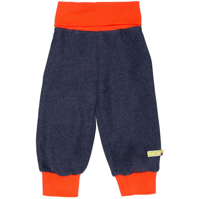 Hose "blauer Baumwollfleece", 100%" Baumwolle (kbA), orange abgesetzt