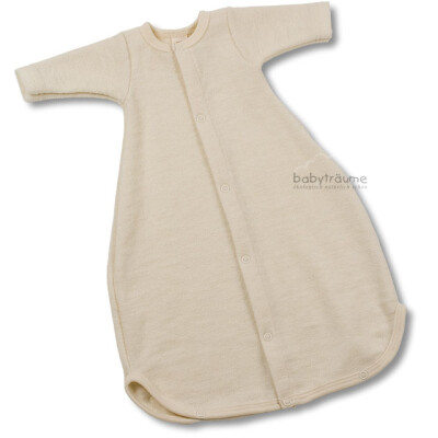 Schlafsack mit Armen, Frottee, 100% Wolle (kbT, Schurwolle) , 50cm