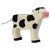 Holzfigur "kleine schwarze Kuh bzw. Kalb", stehend, schwarz, Holztiger Holzfiguren, handbemalt, Kälbchen, 11 x 2,3 x 8,8