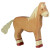 Holzfigur "Pferd hellbraun", stehend, Holztiger Holzfiguren, handbemalt