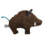Knister-Rassel-Kuscheltier "Wildschweinchen", braun, außen: 100% Baumwolle (kbA), Rückseite kariert
