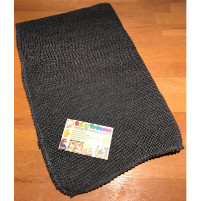 Baby-Wolldecke "felsengrau", gestrickt aus 100% Wolle (kbT)