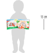 interaktives Holzbuch "Feuerwehr - mit Löschwagen und Leiterwagen" - bespielbares Bilderbuch mit 2 Klett-Feuerwehr-Fahrzeugen, ab 1 Jahr, 8 Schichtholzseiten