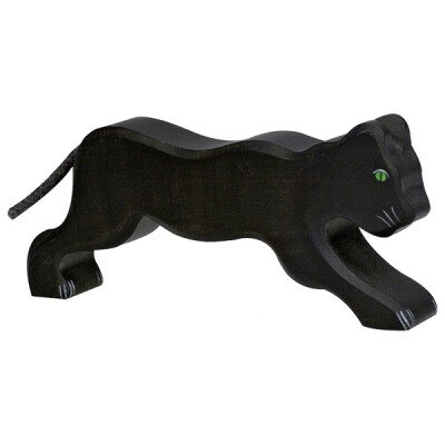 Holzfigur "Panther", Holztiger Holzfiguren, handbemalt, 16 x 2,9 x 7,4 cm³