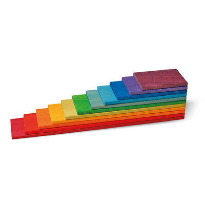 Bauplatten "Regenbogen - Grimms", 1,3 kg, BUNT, 11 Stück, - unterschiedliche FARBEN - ohne Deko