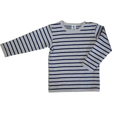 Wendeshirt "marineblau/beige-melange-gestreift", Baumwolle (kbA)