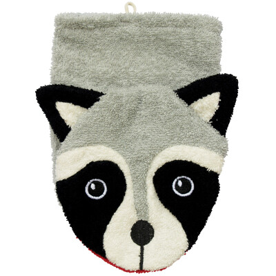 Waschhandschuh "Waschbär groß - Fürnis", 100% Baumwolle (kbA), Frottee - zum Spielen und Waschen