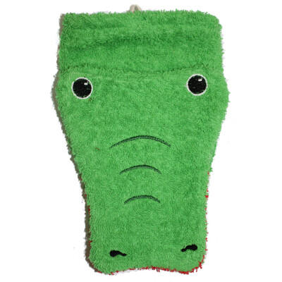 Waschhandschuh "Krokodil groß - Fürnis", 100% Baumwolle (kbA), Frottee - zum Spielen und Waschen