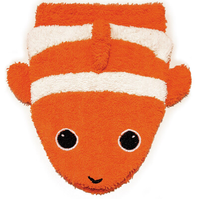 Waschhandschuh "Clownfisch klein - für Kinderhände - Fürnis", 100% Baumwolle (kbA), Frottee - zum Spielen und Waschen