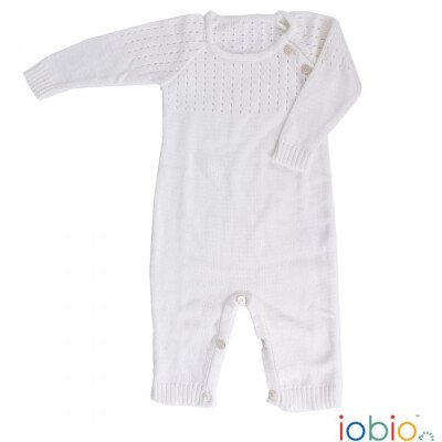 Strick-Overall "wollweiße Baumwolle", 100% Baumwolle, Overall ohne Fuß