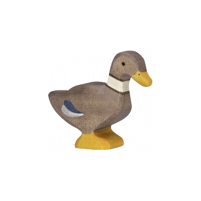 Holzfigur "Ente stehend", Holztiger Holzfiguren, handbemalt