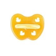 Schnuller "Hevea Ente oval-symmetrisch 3-36", Naturkautschuk, ovale Kirsche ab 3 Monate