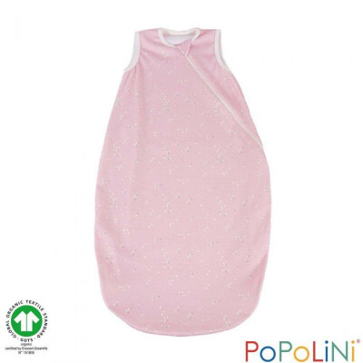 Sommer-BioSchlafsack "rosa mit Dreiecken: leicht + luftig", 100% Baumwolle (kbA), einlagig, seitlicher Reißverschluss 110cm