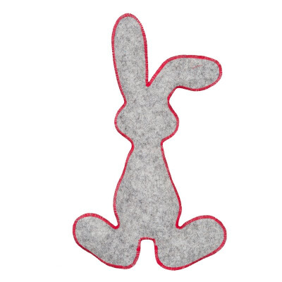 Rassel Hase "Efies Hasi", Plüsch:100% Baumwolle (kbA), Füllung: 100% Wolle, natur mit grauem Filz