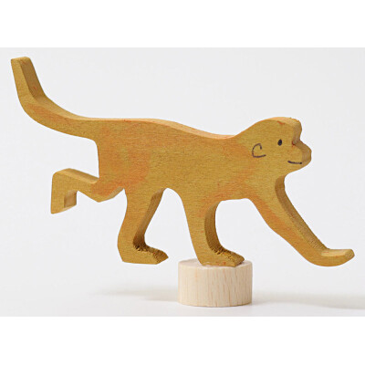 Geburtstagsstecker "laufendes Äffchen", Affe (läuft) Grimms, Holz, Steckfigur für Geburtstagskranz