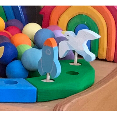 Geburtstagsstecker "Rakete", Holz, Steckfigur für Geburtstagskranz