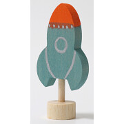 Geburtstagsstecker "Rakete", Holz, Steckfigur für Geburtstagskranz