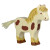 Holzfigur "Pony", stehend, gefleckt, Holztiger Holzfiguren, handbemalt